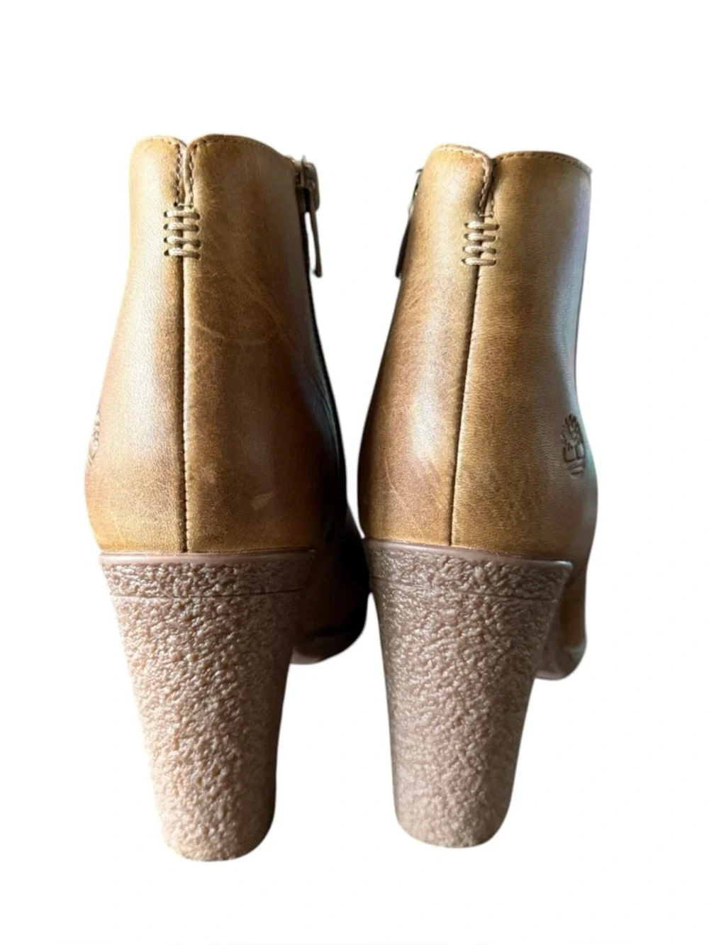 Timberland Tillston Peep Toe Booties in brown leather size 6 - Picture 2 of 8